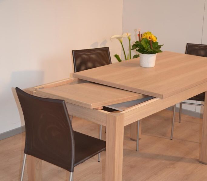 tavolo bucaneve con allunga sottopiano