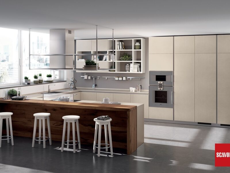 CUCINA LIBERAMENTE CON BANCONE ROVERE ANTICATO