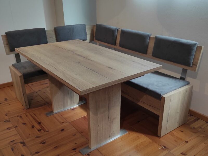 panca imbottita e tavolo mod. Mimosa laminato