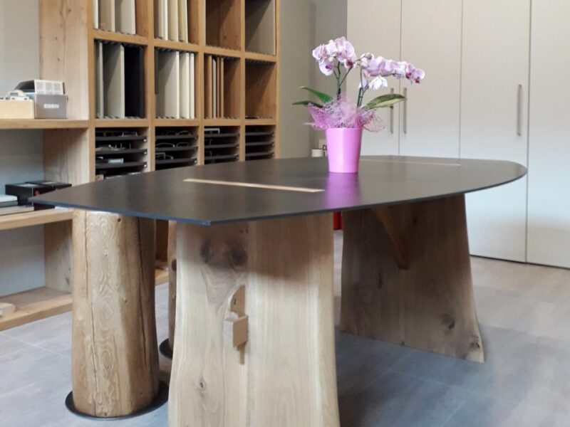 tavolo rovere e ferro