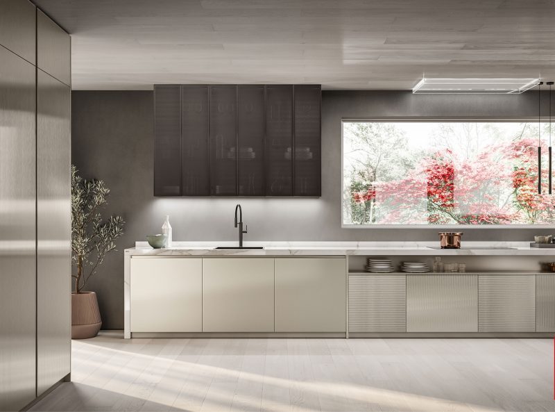 CUCINA LIBRA IN VETRO PERLAGE